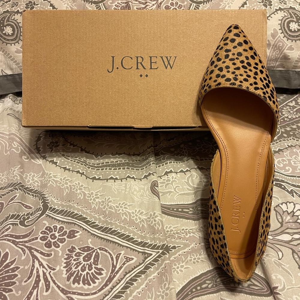 **BRAND NEW*** J Crew Calf Hair Spot Dot Flats